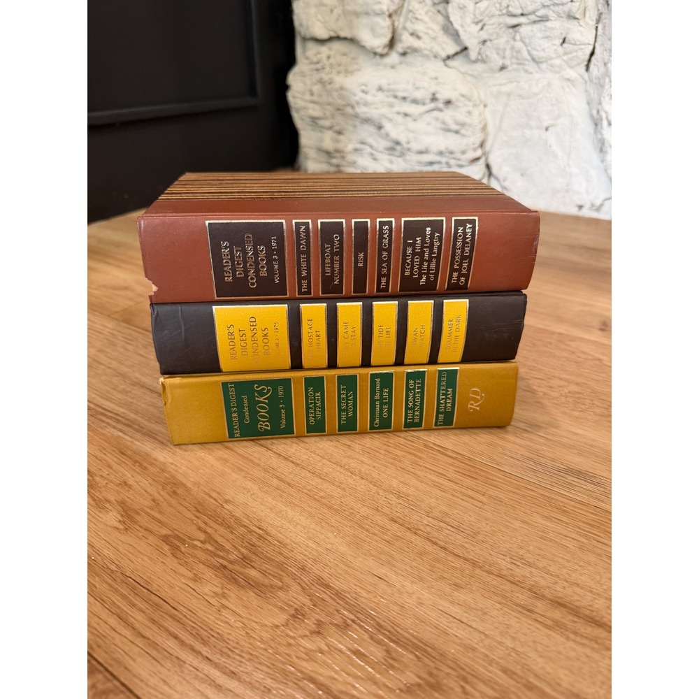 Vintage Readers Digest Condensed Books Set of 3 Hardcover Retro Decor 1970-1976